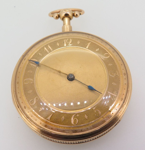 A stunning 19th C French push 1/4 repeating 18k gold pocket watch, working