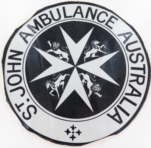 Rare huge vintage St John Ambulance decal. 29.5cm diameter
