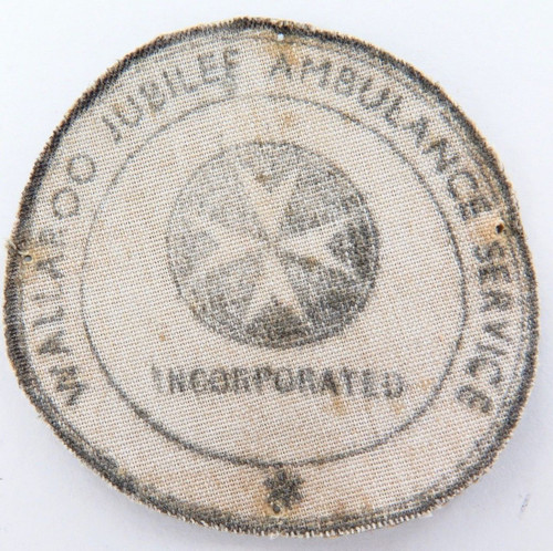 Incredibly rare c1950’s Wallaroo Jubilee Ambulance Service Inc small patch