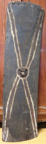 Huge Vintage 100% genuine PNG tribal wooden war shield, museum quality #6