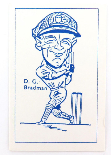Scarce anonymous Don Bradman caricature trading card. Possibly W R Priddy, UK