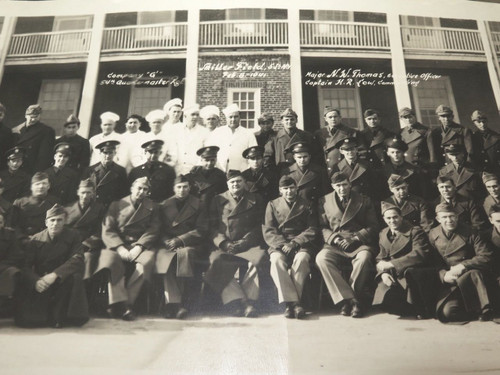 WW2 HUGE PANORAMIC PHOTO US ARMY “G COMPANY 54TH QUARTERMASTER REGIMENT"
