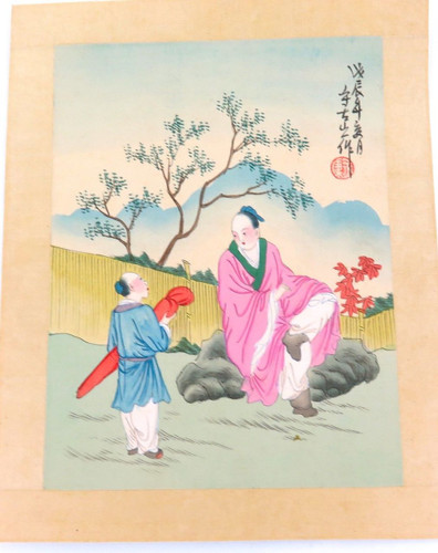 SUPERB VINTAGE JAPANESE COLOURED ENGRAVING ON SILK?, SIGNED #4