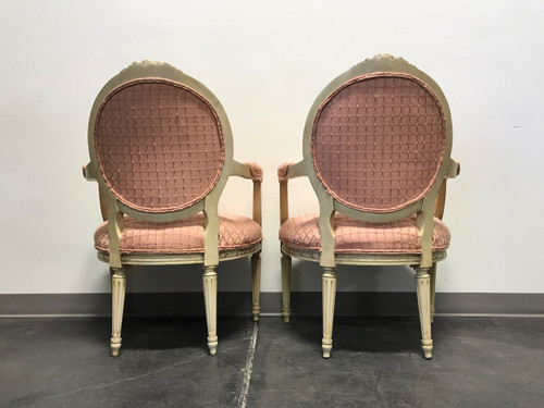 french regency neo classical style accent chairs with pink