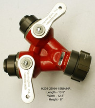 Harrington 2.5" F X (2) 1.5" M Lt. Wt. Gated Wye