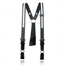 Boston Leather #9177R Fireman's Leather Suspender With Reflective Ribbon