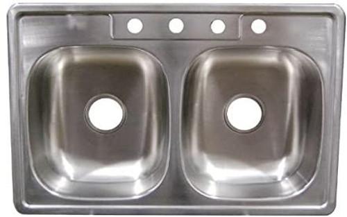 33" x 19" x 6" Deep Stainless Steel Sink