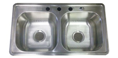 33" x 19" x 8" Deep Stainless Steel Sink