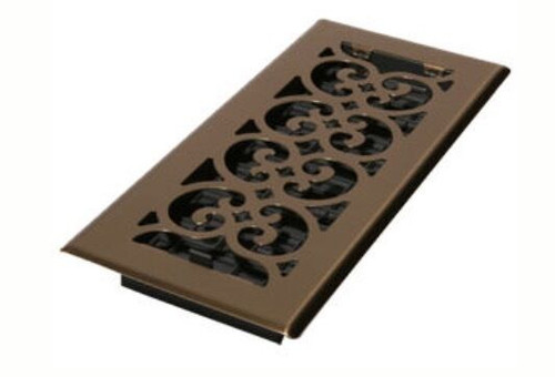 Decor Grates 4" x 8" Antique Brass Floor Register