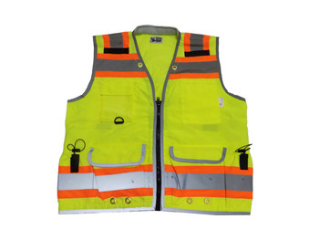 HEAVY DUTY ANSI CLASS 2 SAFETY VEST, 2 TONE, MULTI POCKETS HEAVY DUTY ANSI CLASS 2 SAFETY VEST, 2 TONE, MULTI POCKETS
