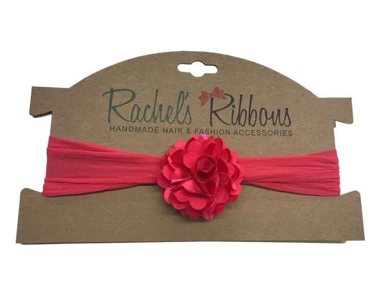 Sheer Headband w/ Satin Mesh Rose