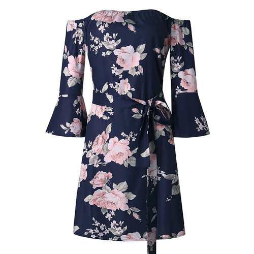 OFF SHOULDER FLORAL PRINT MINI FASHION DRESS LONG SLEEVE OFF SHOULDER FLORAL PRINT MINI FASHION DRESS LONG SLEEVE