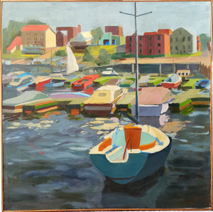 Harbor Scene - Oil on Canvas by Lois Foley