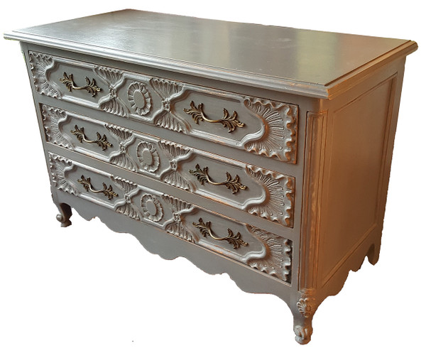Carved Dresser in Dove Grey