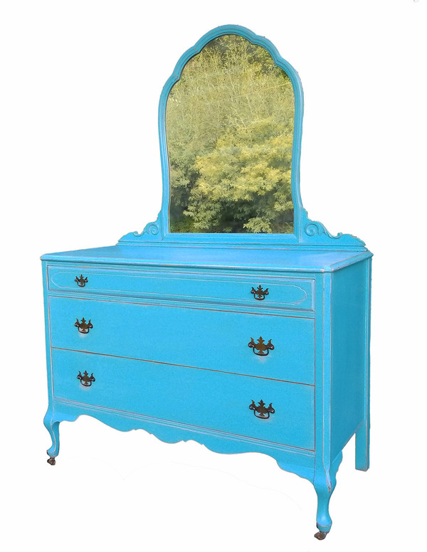 French Victorian Style Dresser with Mirror
