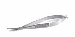 Westcott Curved Tenotomy Scissors, Left, Serrated And Flat Handle With Polished Finish, Rounded Westcott Blades, Blunt Tips, 19mm Mid Screw To Tip, And Overall Length Of 4 1/2" (115mm) Westcott Curved Tenotomy Scissors, Left, Serrated And Flat Handle With Polished Finish, Rounded Westcott Blades, Blunt Tips, 19mm Mid Screw To Tip, And Overall Length Of 4 1/2" (115mm)