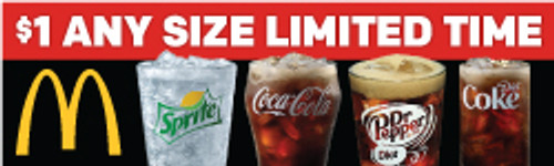 Custom $1 Any Size Drink 3'x10' Banner