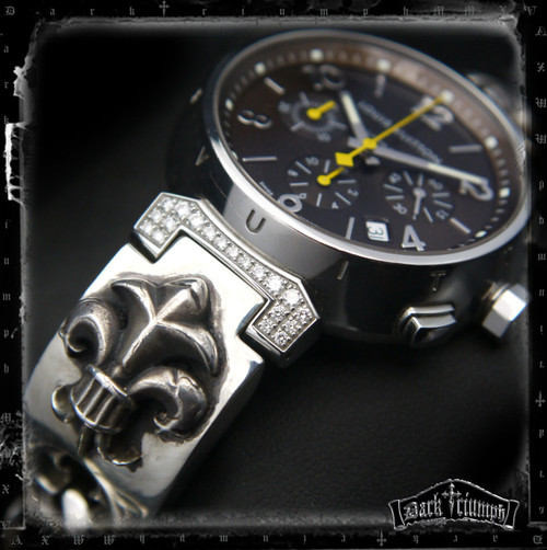Custom for Jason - Relic Fleur Watch Bracelet in Sterling Silver for Louis Vuitton Custom for Jason - Relic Fleur Watch Bracelet in Sterling Silver for Louis Vuitton
