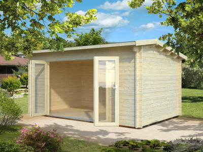 The Ines 2 Log Cabin from Palmako is made with 44mm logs and has a set of bi-fold doors that open up to make this building a great hot tub room, art studio or general summerhouse. The Ines 2 Log Cabin from Palmako is made with 44mm logs and has a set of bi-fold doors that open up to make this building a great hot tub room, art studio or general summerhouse.