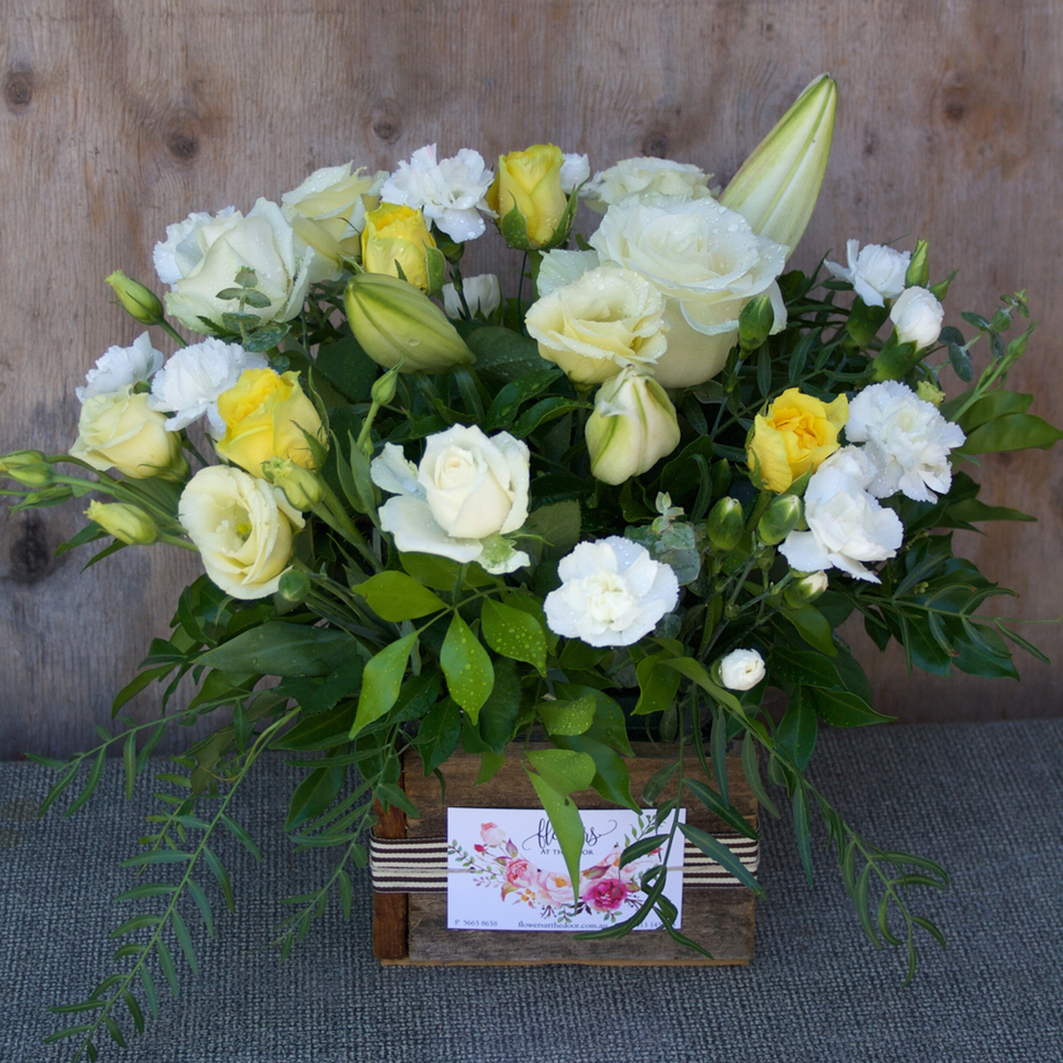Wooden Box of Flowers