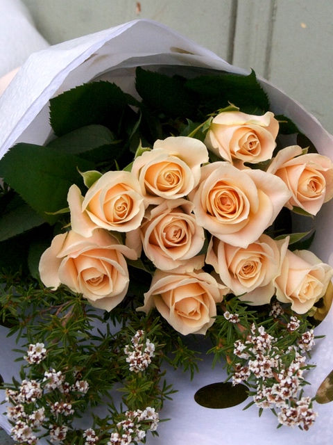 Flowers Market Wrapped Roses