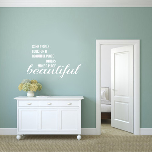 Make A Place Beautiful Wall Decals 36" wide x 22" tall Sample Image