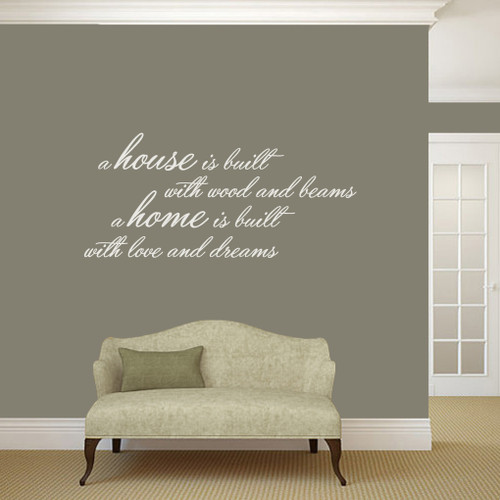 A House Is Built Wall Decals and Stickers 48" wide x 22" tall Sample Image