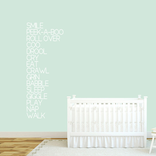 Baby Words Wall Decal 22" wide x 60" tall Sample Image