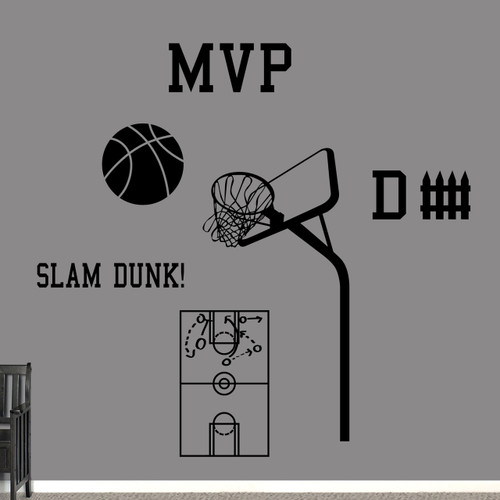 Basketball Set Wall Decal Large Sample Image
