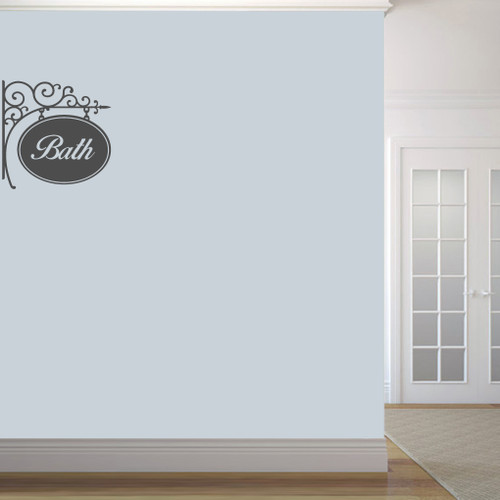 Bath Sign Wall Decals 22" wide x 22" tall Sample Image