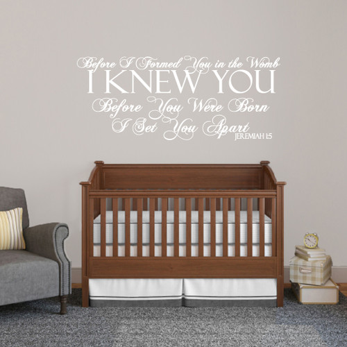Before I Formed You Wall Decals Wall Stickers 48" wide x 20" tall Sample Image