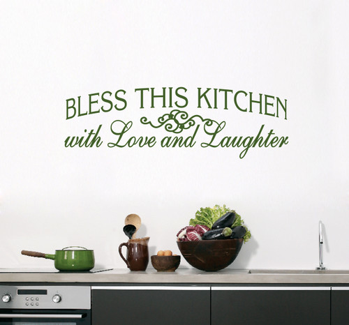 Bless This Kitchen Wall Decals 50" wide x 16" tall Sample Image