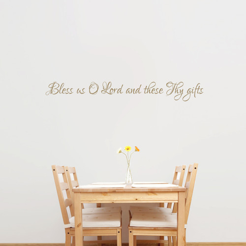 Bless Us O Lord Wall Decal 48" wide x 6" tall Sample Image