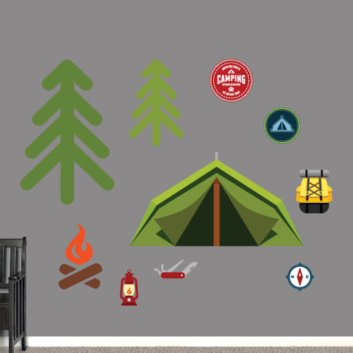 Camping Set Printed Wall Decals Large Sample Image