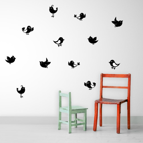 Cartoon Birds Set Wall Decals and Stickers