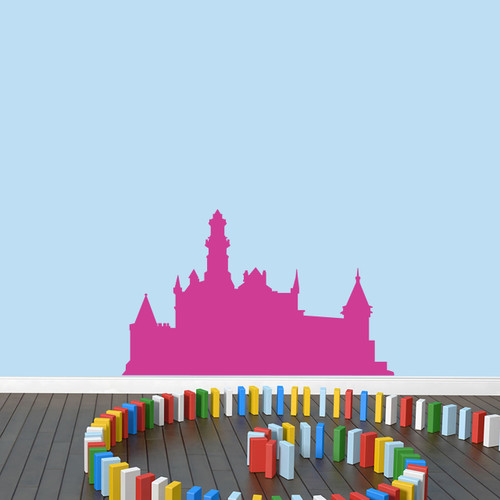 Castle Wall Decal 36" wide x 22" tall Sample Image