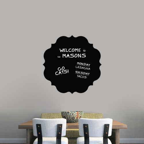 Chalkboard Badge Wall Decals 23" wide x 23" tall Sample Image (writing not included)