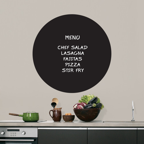 Chalkboard Circle Wall Decals 23" wide x 23" tall Sample Image (writing not included)