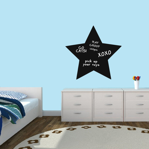 Chalkboard Star Wall Decals 24" wide x 23" tall Sample Image (writing not included)
