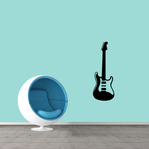 Electric Guitar Wall Decal 13" wide x 36" tall Sample Image