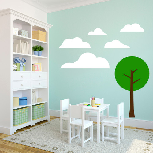 Clouds and Tree - Wall Decals and Stickers