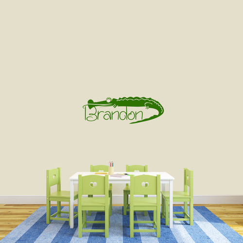 Custom Crocodile Name Wall Decal 36" wide x 12" tall Sample Image