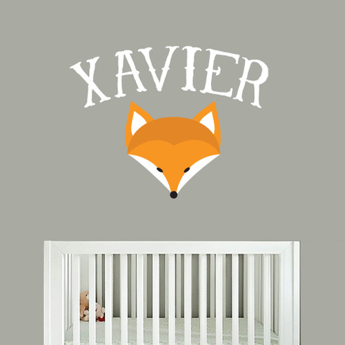 Custom Fox Name Printed Wall Decal and Stickers