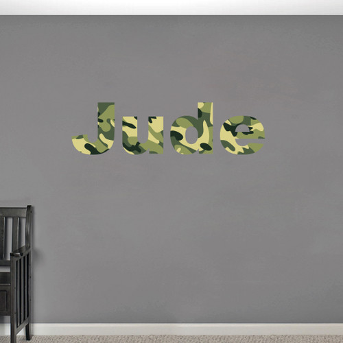 Custom Camo Name Printed Wall Decals and Stickers