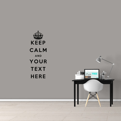 Custom Keep Calm Wall Decal 13" wide x 36" tall Sample Image