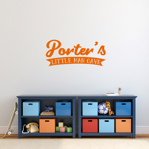 Custom Little Man Cave Wall Decal 36" wide x 16" tall Sample Image