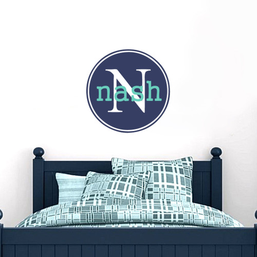 Custom Circle Monoram with Name Wall Decals and Stickers