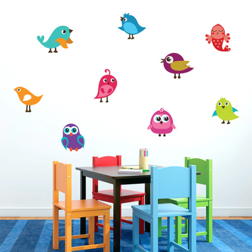 Cute Birds Printed Wall Decals and Stickers