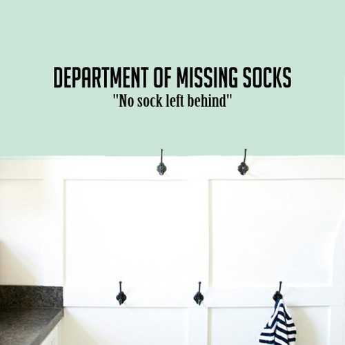 Department Of Missing Socks Wall Decals 36" wide x 6" tall Sample Image
