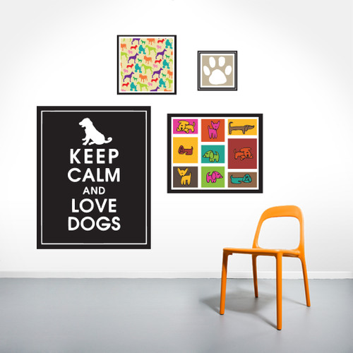 Dog Love Printed Wall Decals Large Sample Image